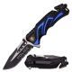 Mtech Folding Blade, 3.5in, Stainless Steel Blade, Black And Blue Two Tone Alum Handle, MT-A865PD