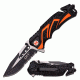 Mtech Folding Blade, 3.5in, Stainless Steel Blade, Black And Orange Two Tone Alum Handle MT-A865EMO