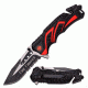 Mtech Folding Blade, 3.5in, Stainless Steel Blade, Black And Red Two Tone Alum Handle MT-A865FD