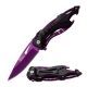 Mtech Folding Blade, 3.75in, Stainless Steel Blade, Black Aluminum Handle, MT-A705PE