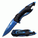 Mtech Folding Blade, 3.75in, Stainless Steel Blade, Black And Blue Titanium Coated Aluminum Handle MT-A705BL
