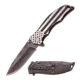 Mtech Folding Blade, 3.75in, Stainless Steel Blade, Brush/Stonewash 2 Tone Finish Us Flag Stainless Steel Handle MX-A849AE