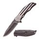 Mtech Folding Blade, 3.75in, Stainless Steel Blade, Brush/Stonewash 2 Tone Finish Us Flag Stainless Steel Handle, MX-A849AE
