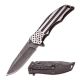 Mtech Folding Blade, 3.75in, Stainless Steel Blade, Brush/Stonewash 2 Tone Finish Us Flag Stainless Steel Handle, MX-A849AS