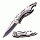 Mtech Folding Blade, 3.75in, Stainless Steel Blade, Silver Anodized Aluminum Handle MT-A705SL