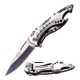 Mtech Folding Blade, 3.75in, Stainless Steel Blade, Silver Anodized Aluminum Handle, MT-A705SL
