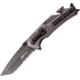 Mtech Linerlock A/O SW Folding Knife, 3.25" stonewash finish partially serrated stainles, Stonewash finish aluminum handle, MT-A1114SW
