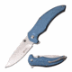 Mtech MT-1035BL Manual Folding Knife, 3.5in, 3CR13 Stainless Steel, Drop Point, Steel Blade, Aluminum Handle, Blue, MT-1035BL