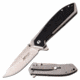 Mtech MT-1068SW Manual Folding Knife, 3.25in, 3CR13 Stainless Steel, Drop Point, Steel Blade, Stainless Steel Handle, Black/Stonewash, MT-1068SW