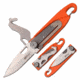 Mtech MT-1102OR Manual Folding Knife, 2.5in, 3CR13 Stainless Steel, Drop Point, Steel Blade, Nylon Fiber Handle w/Multitool Blade and Carabiner, Orange, MT-1102OR