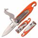 Mtech MT-1102OR Manual Folding Knife, 2.5in, 3CR13 Stainless Steel, Drop Point, Steel Blade, Nylon Fiber Handle w/Multitool Blade and Carabiner, Orange, MT-1102OR