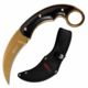 Mtech MT-20-84GD Fixed Blade Knife, 3.5in, Stainless Steel, Karambit, Golden Blade, Pakkawood Handle, Black, MT-20-84GD