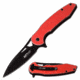 Mtech MT-A1083RD Spring Assisted Knife, 3.5in, 3CR13 Stainless Steel, Spear Point, Black Blade, Aluminum Handle, Red, MT-A1083RD