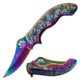 Mtech Persian Spring Assisted Knife, 3.25 in, 3Cr13 Stainless Steel Stainless Steel, Rainbow, MT-A1172RB