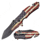 Mtech Spring Assisted Folding Knive, 3.75in Blade, 3CR13 Steel Blade Knive, US Flag, MT-A845F
