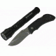 Night Armor Knife/Light Combo,2AA LED Flashlight,130 Lumens and Knife,Overall Length 7.4in,Drop Tip Point Steel Blade,Pakka Wood Handle,Matte Black NA807CBO