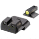 Night Fision 1911 Tritium Night Sight Set, .180 Blade Yellow Front Ring, U Notch Rear, 1911-325-007-YGZG