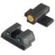 Night Fision Perfect Dot Night Sight Set w/Front, Square Rear, Orange Front w/Green Tritium, Black Rear w/Green T, Fits Sig Sauer 9mm &amp; .357 P-Series Pistols with #8, SIG-177-003-OGZG