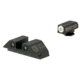 Night Fision Perfect Dot Night Sight Set w/Front, Square Rear, White w/Green Tritium, Glock 17/17L/19/22-28/31-35/37-39, GLK-001-003-WGWG