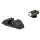 Night Fision Perfect Dot Night Sight Set w/Front, Square Rear, White w/Green Tritium, Glock 17/17L/19/22-28/31-35/37-39, GLK-001-003-WGWG