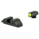 Night Fision Perfect Dot Night Sight Set w/Front, Square Rear, Yellow Front w/Green Tritium, Black Rear w/Green T, Fits Glock 20/21/29/30/36/40/41, GLK-002-003-YGZG