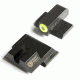 Night Fision Perfect Dot Night Sight Set w/Front, U Rear, Yellow Front w/Green Tritium, Blank Rear, Fits Smith &amp; Wesson M&amp;P SHIELD .40/.45/9mm Models, SAW-202-014-YGZX