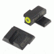 Night Fision Perfect Dot Night Sight Set w/Front, U Rear, Yellow Front w/Green Tritium, Blank Rear, Fits Springfield XD-S &amp; XD-E, SPR-228-014-YGZX