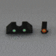 Night Fision Perfect Dot Night Sight Set w/Orange Front, U White Rear, w/Green Tritium, Glock 17/17L/19/22-28/31-35/37-39, GLK-001-007-OGWG