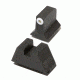Night Fision Perfect Dot Suppressor Height Night Sight Set w/Front, Square Rear, White Front w/Green Tritium, Blank Rear, Fits Glock Suppressor Height 17/17L/19/22/23/24/25, GLK-004-013-WGZX