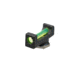 Night Fision Standard Height Fiber Optic Sight Set, Glock 17/19/45/48, Green Front, Black, GLK-001-163-175-GFZX