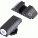 Night Fision Perfect Dot Night Sight Set w/White Front, Square Black Rear, w/Green Tritium, Glock 17/17L/19/22-28/31-35/37-39, GLK-001-003-WGZG
