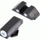 Night Fision Perfect Dot Night Sight Set w/Front, Square Rear, White w/Green Tritium, Glock 17/17L/19/22-28/31-35/37-39, GLK-001-003-WGWG
