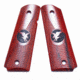 Nighthawk Custom Cocobolo Grips, Gov., 1/2 Check 1/2 Smooth, Ambi Cut, w/Nighthawk Logo, G175