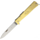 OTTER-Messer Mercator Clip Brass Stainless Folding Knife, 3.5 satin finish stainless blade, Brass handle, 10-736 RG R