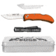 Outdoor Edge Cutlery Outdoor Edge Razor Carry W/ Flashlight &amp; Tin 2 Blades Folding Knife, 3 in Blade, Stainless Steel, P24RX30FL2T