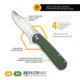 Outdoor Edge Cutlery Razor VX3 Folding Knife, 3in, Japanese 420J2 Stainless Blade, Green Micarta Handle, VX330BC