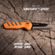 Outdoor Edge Cutlery RAZOR HTX 3in Fixed Blade Knife w/ Blade Pod, Gray/Orange, One Size, HTX30B6C