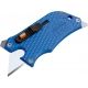 Outdoor Edge Cutlery Slidewinder Utility, Glass/Nylon Handle, Stainless Steel 0.75in Blade Knife, Blue/Silver, SWU-20C