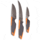 Outdoor Edge Cutlery VANTEX 4 Piece 3in Fixed Blade Knife Kit, Roll Pack, One Size, VNTX4C
