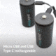 Pale Blue Earth Pale Blue Smart Lithium Ion USB Rechargeable D Batteries 2 Pack, Gray, PB-D-C