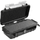 Pelican 1030 Micro Watertight Dry Box, 7.50x3.87x2.43in, Solid Black w/Carabiner, 1030-025-110