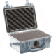 Pelican 1120 Small Waterproof 7.46x4.96x3.33in Carry Case, Silver w/ Foam