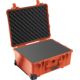 Pelican 1560 Large Crushproof Wheeled Dry Box, 22x18x10.4in, Orange w/Foam