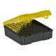 Plano 100 Count Handgun Ammo Case w/Hin ged Cover - 5.9in , 357-38 caliber - Dk. Gray &amp; trans Amber 1225-00