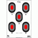 Pro-Shot Bullseye w/Red Centers Heavy Paper Targets, Red/Black/White, 5 Pack, 530-RC-5PK