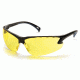 Pyramex Venture 3 Safety Glasses, Black Frame, Amber Lens, SB5730D