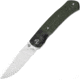QSP Knife Gannet Linerlock Green Folding Knife, 3.38 satin finish 154CM stainless blade, Green linen micarta handle, QS137-C
