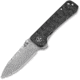 QSP Knife Hawk Linerlock Carbon Fiber Folding Knife, 3.25 Damascus steel blade, Carbon fiber handle, QS131-A