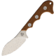 QSP Knife Neckmuk Neck Knife Brown, 2.88 satin finish D2 tool steel blade, Brown G10 handle, QS125-B