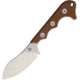 QSP Knife Neckmuk Neck Knife Brown, 2.88 satin finish D2 tool steel blade, Brown linen micarta handle, QS125-E